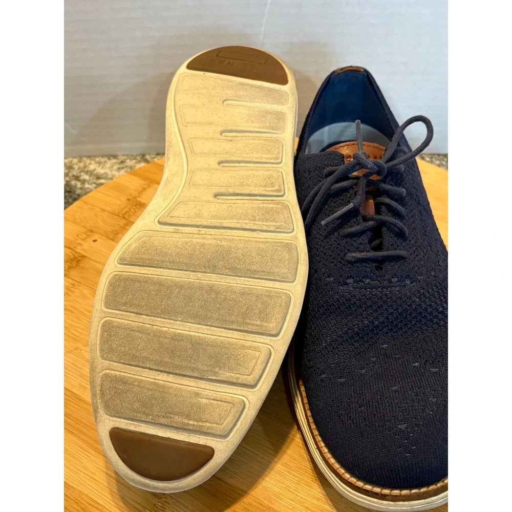Cole Haan Mens ZERØGRAND Knit Oxford Dress‎ Shoes - Blue, Size 9M